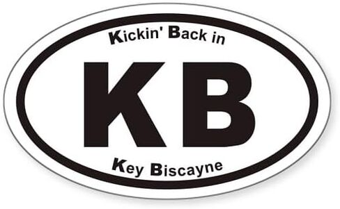 CafePress Kickin Back in Key Biscayne KB Euro Oval Sticker Oval Car Bumper Sticker in Saudi Arabia