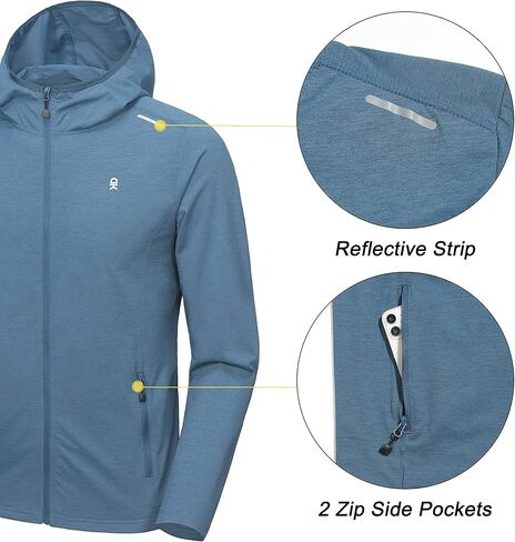 Little Donkey Andy Men's Lightweight Quick Dry Full Zip Hooded Jacket Sun Protection Breathable for Golf Hiking Running in Saudi Arabia