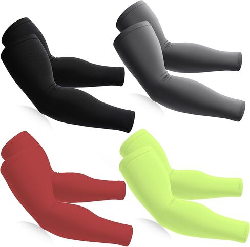 BHYTAKI 6 Pairs Cooling Compression Arm Sleeves for Men Women, UPF50 UV Sun Protection Arm Sleeves for Work Sports Tattoo Cover Up-White in Saudi Arabia