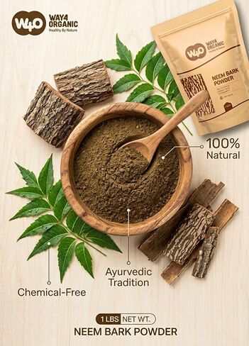 Neem Bark Powder 16 Oz (1 lb), Pack of 2 - Dental and Digestion Support - Tooth Powder - Way4Organic in Saudi Arabia