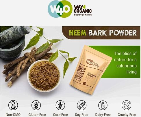 Neem Bark Powder 16 Oz (1 lb), Pack of 2 - Dental and Digestion Support - Tooth Powder - Way4Organic in Saudi Arabia
