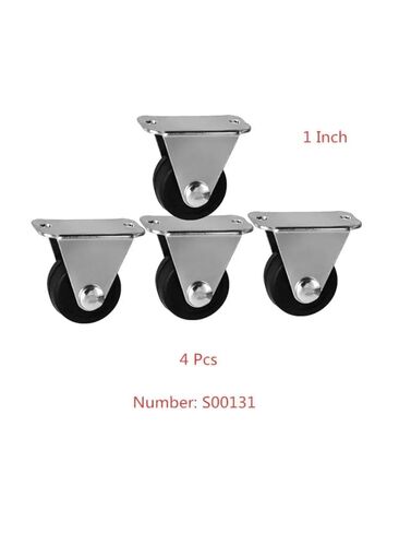 4Pcs Casters 1 Inch Rubber Directional with Diameter of 25mm Mute Wear-Resistant Fixed Roller Furniture in Saudi Arabia