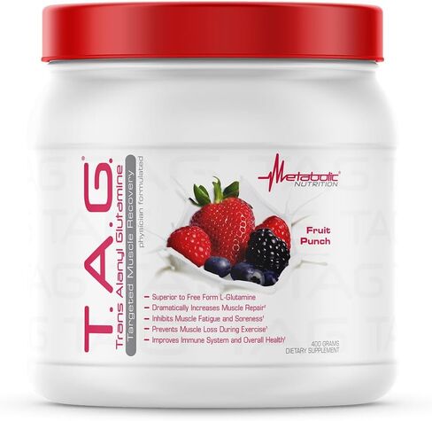 Metabolic Nutrition, TAG, Trans Alanyl Glutamine, 100% L-Glutamine Peptide Powder, Pre Intra Post Workout Supplement, 400 Grams (40 Servings) (Blue Raspberry) in Saudi Arabia