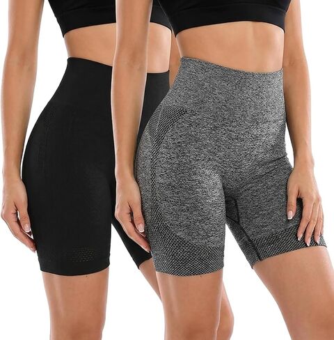 2 Pack High Waisted Shorts for Women 3.5",Tummy Control & Squat-Proof Workout Shorts for Yoga,Running in Saudi Arabia