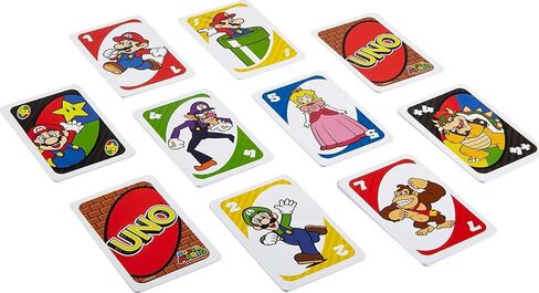 Mattel Games UNO Super Mario Card Game الرسوم المتحركة ذات طابع جامعي 112 بطاقة مع صور شخصية، للأطفال من سن 7 سنوات فما فوق in Saudi Arabia