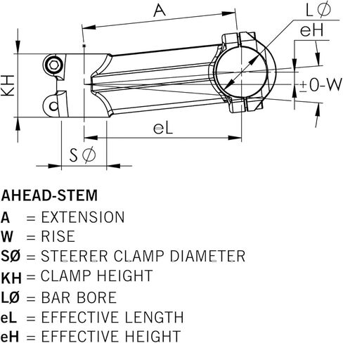 Ergotec Ahead Stem High Ray 6 Handlebar Clamp Diameter: 35 mm | Output: 55 mm | Black Sandblasted in Saudi Arabia