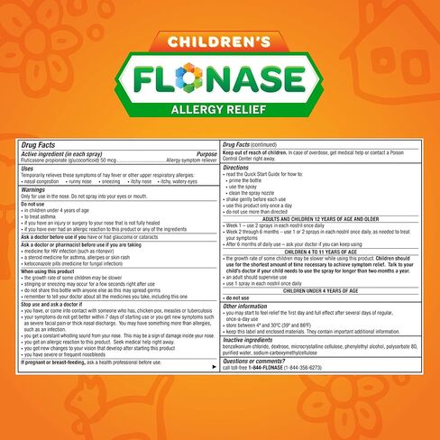 Flonase Children's Allergy Relief Nasal Spray, Non Drowsy Allergy Medicine - 72 Sprays - Back to School Allergy Relief in Saudi Arabia