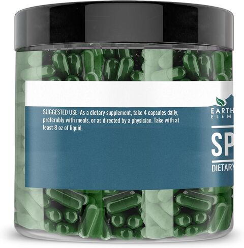 Earthborn Elements Spirulina 200 Capsules, Pure & Undiluted, No Additives in Saudi Arabia