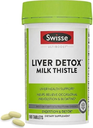 Swisse Milk Thistle Liver Cleanse Detox & Repair | Liver Supplement & Liver Support | Milk Thistle + Turmeric + Artichoke Extract | Milk Thistle Liver Detox & Fatty Liver Supplement | 180 Liver Pills in Saudi Arabia