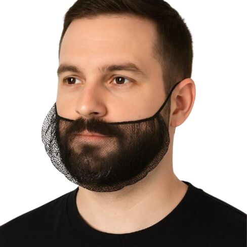 100Pcs Disposable Nylon Beard Nets - Breathable & Durable - 19" - Black in Saudi Arabia