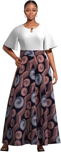BAZINRICHE Plus Size Party Dress African Dresses for Women African Clothes Graceful Lady Print Wax Clothing in Saudi Arabia