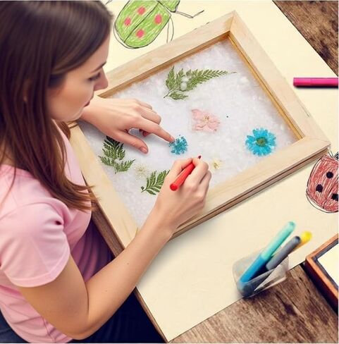 Honoson 3 Size Wooden Paper Making Screen Paper Making Mould and Frame Kit for DIY Craft(A6, A5, A4) in Saudi Arabia