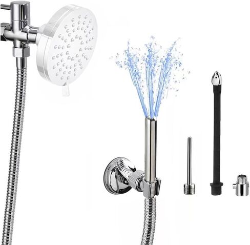 Shower Enema System with Rain Shower Head,Shower Douche for Men and Women Portable Cleaner,Enema Shower Attachment Inclouding 2 Stainless Steel Metal Nozzles,79 Inches Hose and Diverter in Saudi Arabia