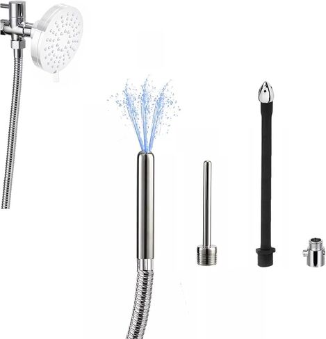 Shower Enema System with Rain Shower Head,Shower Douche for Men and Women Portable Cleaner,Enema Shower Attachment Inclouding 2 Stainless Steel Metal Nozzles,79 Inches Hose and Diverter in Saudi Arabia