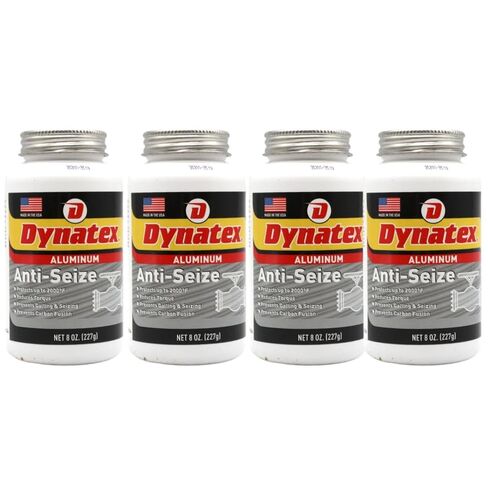 Dynatex 49558 معجون مركب ألومنيوم صناعي مضاد للالتصاق والتشحيم، زجاجة علوية للفرشاة سعة 8 أونصة، -60 إلى 2000 درجة فهرنهايت، رمادي فضي in Kuwait