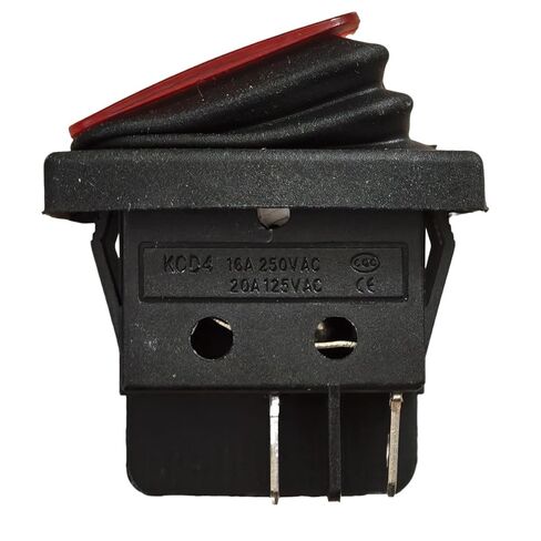 2pcs AC 16A/250V 20A/125V 2 Position ON/Off Waterproof Boat Rocker Switch with Red LED 4Pins Toggle Switches (Red) in Saudi Arabia