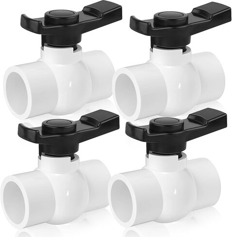 1'' PVC Ball Valve, 4pcs PVC Shut Off Valves, 1 inch PVC Valves with Slip X Slip Full Port, 1'' PVC Full Port Ball Valves with ''T'' Nimble Handle, Using for Commercial、Irrigation System, etc in Saudi Arabia