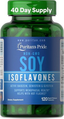 Puritans Pride Non-GMO Soy Isoflavones Capsule 750 Mg, May Help with hot Flashes in menopausal Women*, 120 ct in Saudi Arabia