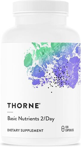 Thorne Basic Nutrients 2/Day - Comprehensive Daily Multivitamin with Optimal Bioavailability - Vitamin and Mineral Formula - Gluten-Free, Dairy-Free, Soy-Free - 60 Capsules - 30 Servings in Saudi Arabia