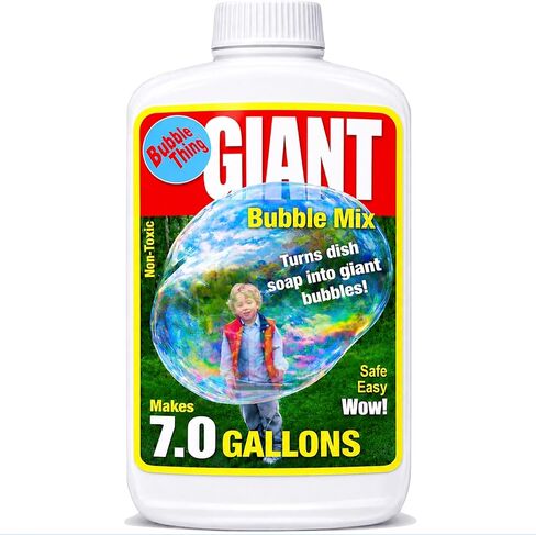 BUBBLETHING Giant Bubble Mix | Concentrate Makes 7 Gallons Big Bubble Solution for Kids All Ages | Certified Non Toxic | Refills Giant Bubble Wands, Toys, Makers | Nontoxic Certified in Saudi Arabia