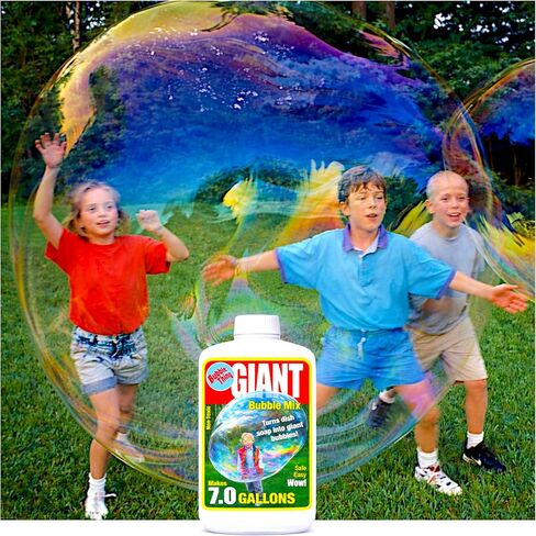 BUBBLETHING Giant Bubble Mix | Concentrate Makes 7 Gallons Big Bubble Solution for Kids All Ages | Certified Non Toxic | Refills Giant Bubble Wands, Toys, Makers | Nontoxic Certified in Saudi Arabia