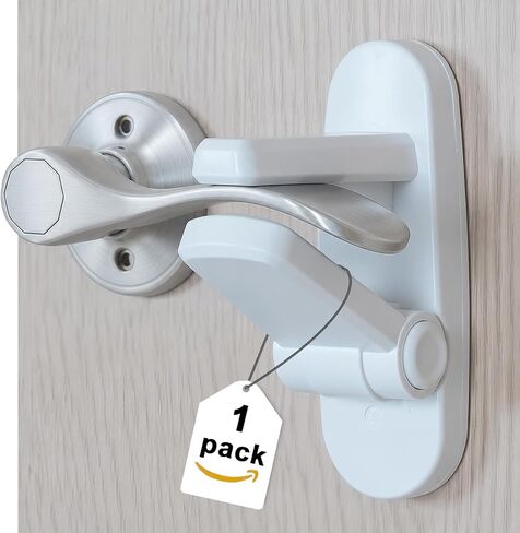 Childproof Door Lever Lock(2 Pack) Door Locks Handle for Kids Safety,Preventing Babies From Opening Doors,3M Adhesive and Tool-free Installation,Durable ABS. in Saudi Arabia