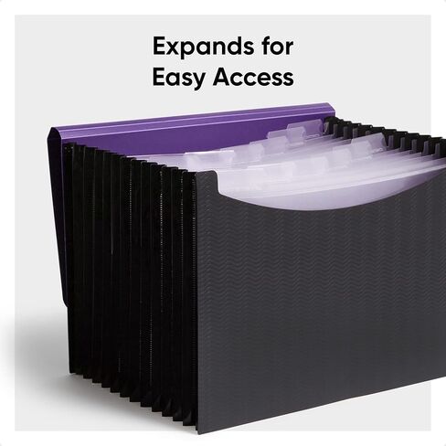 Smead Poly Frequency Expanding File, 12 Pockets, Flap and Cord Closure, Letter Size, Blue/Black (70863) in Saudi Arabia