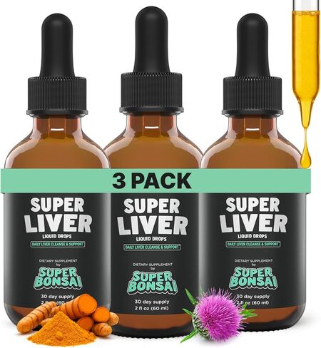 SUPERBONSAI Super Liver Support with Milk Thistle - All Natural Liver Cleanse Detox & Repair Aid - Doctor-Formulated Liver Supplement - Liquid Herbal Supplements for Liver Health - 1 Month Supply in Saudi Arabia