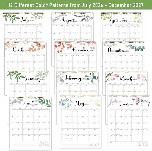 2025-2026 Calendar - Vertical Wall Calendar 2025-2026, JUL. 2025 to DEC. 2026, 14.8'' x 11.5'', Monthly Calendar with Julian Date, Perfect for Planning in Saudi Arabia