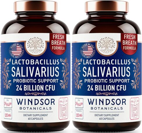 Lactobacillus Salivarius Probiotic Capsules - L Salivarius Probiotic Oral Dental Probiotics for Bad Breath, Teeth and Gums Health - Immune Support, Digestive Probiotic - 24bn CFU, 60 Caps in Saudi Arabia