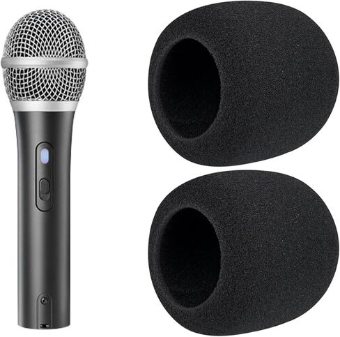Soulwit 2PCS مرشح البوب ​​الميكروفونات للتكنولوجيا الصوتية ATH ATR2100X-USB ديناميكية القلب ، غلاف الميكروفون الواقي الرغوة الزجاجية-أسود in Saudi Arabia