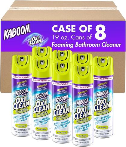 Kaboom 5703700071CT Foamtastic Bathroom Cleaner, Fresh Scent, 19 oz Spray Can, 8/Carton in Saudi Arabia