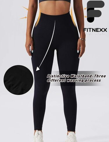 سراويل ضيقة للتمرين بدون خياطة من FITNEXX للنساء، سراويل ضيقة للتحكم في البطن، سراويل اليوغا النشطة في صالة الألعاب الرياضية in Saudi Arabia