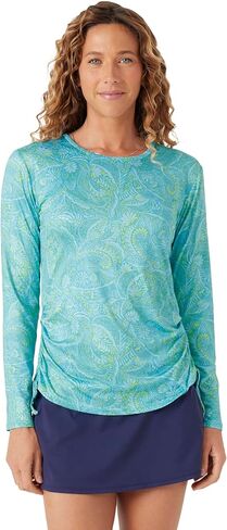Stella Parker womens Long Sleeve Rashguard Adjustable Side Tie Upf 30+ Sun Protection Quick Dry Swim Shirt Rash Guard Shirt in Saudi Arabia