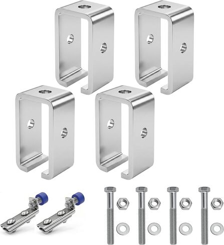 Channel Trolley Track Hanger Bracket for P1834-EG, 1-5/8" X 3-3/4" Intermediate Support Bracket for All 1-5/8" Channel Trolley Track (Silver, Set of 1) in Saudi Arabia