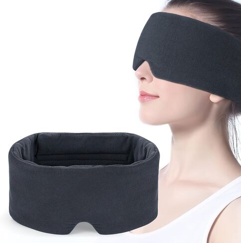 Mavogel Sleep Mask for Men Women - 3D Contoured Cup Sleeping Eye Mask, Block Out Light, Zero Eye Pressure Night Blindfold, Soft Breathable Eye Cover for Travel/Naps/Shift Work/Yoga/Meditation, Black in Saudi Arabia