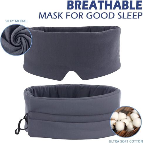 Mavogel Sleep Mask for Men Women - 3D Contoured Cup Sleeping Eye Mask, Block Out Light, Zero Eye Pressure Night Blindfold, Soft Breathable Eye Cover for Travel/Naps/Shift Work/Yoga/Meditation, Black in Saudi Arabia