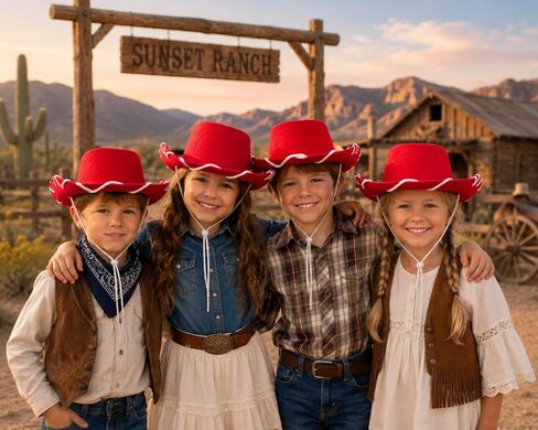 Jacobson HAT CO Childs Western Jessie Style Kids Cowboy Ranch Hat Red (Child Size) in Saudi Arabia