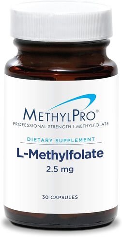 MethylPro 2.5mg L-Methylfolate 30 كبسولة - حمض الفوليك النشط ذو القوة الاحترافية، 5-MTHF للمزاج، ميثيل الهوموسيستين + دعم المناعة، غير معدل وراثيًا + خالي من الغلوتين بدون مواد مالئة in Kuwait
