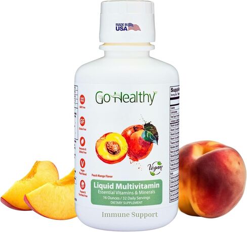 Go Healthy Multivitamin for Women, Men, Teens - Vegan Liquid Immune Support Supplement, Organic Folate, Liquid Vitamins & Minerals, 20 Fruits & Vegetables, Prebiotic, Gluten Free - 32 Servings in Saudi Arabia