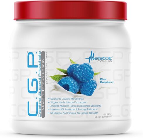 Metabolic Nutrition, CGP، كرياتين جليسيرول فوسفات، 100% مسحوق كرياتين ميكروني، مكمل غذائي قبل التمرين وبعد التمرين، بدون نكهة، 400 جرام in Saudi Arabia