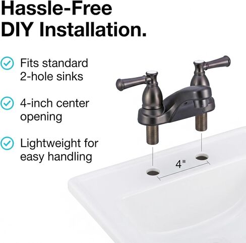 Dura Faucet DF-PL700L-SN RV Bathroom Faucet with Classical Hot and Cold Handles (Brushed Satin Nickel) in Saudi Arabia