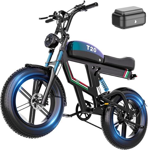 Electric Scooter with Seat for Adults, 650W Peak Motor, 48V 15AH Battery, 25 MPH and 30 Miles Long Range, 14" Foldable Commuting E Scooter with Rear Box, Ample Storage for Pet & Cargo in Saudi Arabia