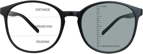 LAMBBAA Vintage Round Progressive Multifocal Presbyopic Glasses, Photochromic Gray Sunglasses for Men Women Readers in Saudi Arabia
