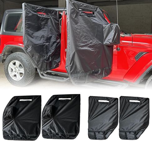 SUNPIE 4PCS Door Storage Bags Hanger Design Compatible with 1976-2024 Wrangler JK JL JKU JLU YJ TJ Gladiator Door Cover in Saudi Arabia