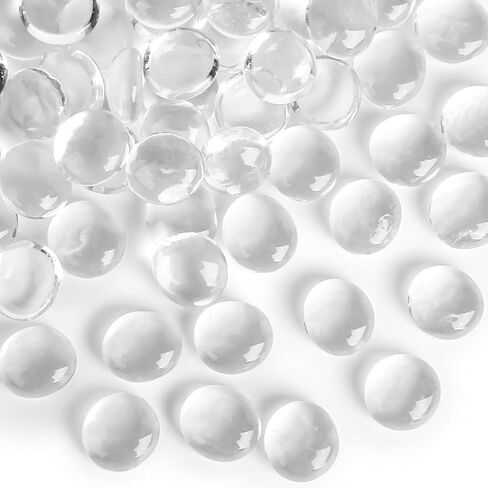 FUTUREPLUSX 50PCS Black Flat Glass Marbles, Glass Beads Bulk Vase Filler Crystals Gemstones for Table Aquarium Home Decoration DIY Craft in Saudi Arabia
