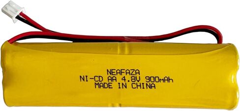 NEAFAZA D-AA650Bx4 Ni-CD 4.8V 900mAh بطارية إضاءة الطوارئ متوافقة مع Unitech Dual-Lite 0120859 Ni-CD AA 650mAh E1021R LITHONIA DAA650Bx4 (عبوتان) in Kuwait