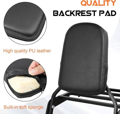 AUFER Detachable Backrest Sissy Bar And Luggage Rack With Backrest Pad Compatible With For Shadow Spirit 750 VT750C2 2007-2014 Shadow Phantom 750 VT750C2B 2010-2020 in Saudi Arabia