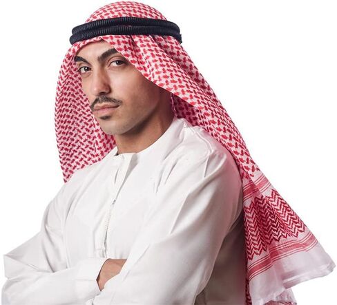 شبه جزيرة الحب الرجال العربية شماغ كوفية وشاح تربان إسلامية الشرق الأوسط الصحراء الحجاب رئيس التفاف شماغ مع حبل عقل 54x54 in Kuwait
