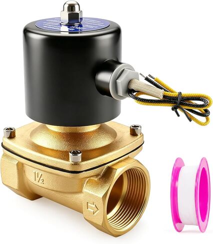Baomain Electric Solenoid Valve Port 1-1/2" 110 VAC Thread Direct Acting Normally Closed(NC) Compatible with Water in Saudi Arabia